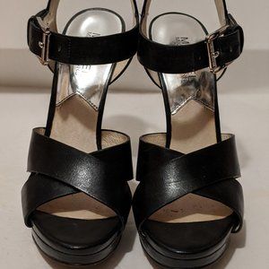 Michael Kors Oksana Leather Heel Sandals